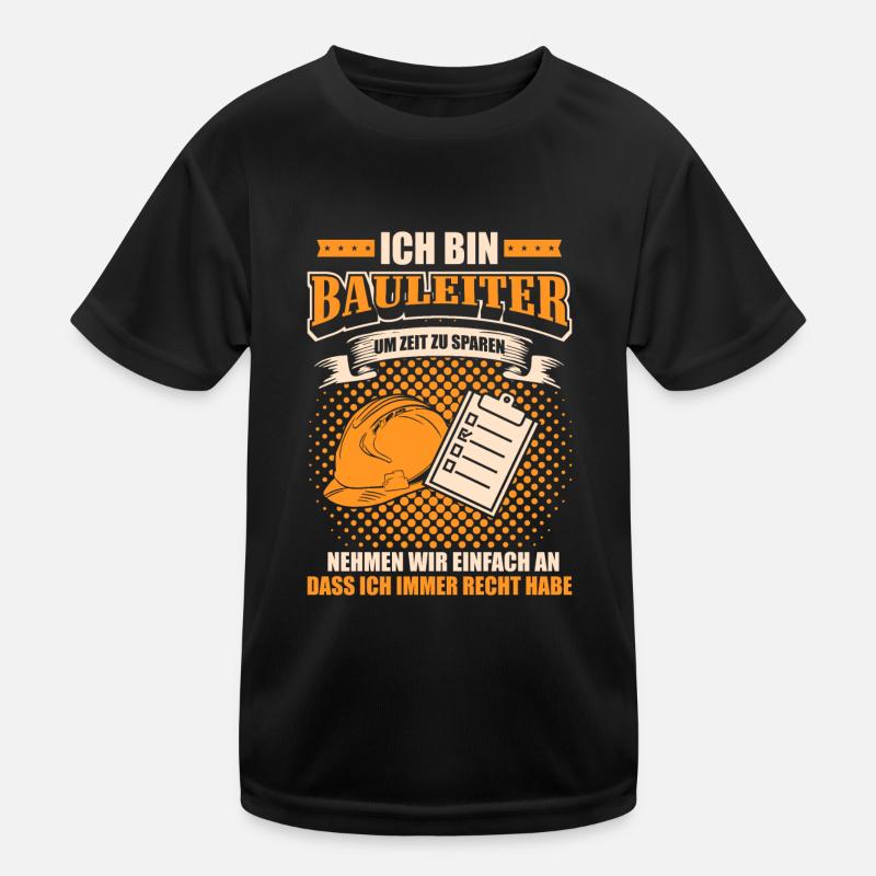 Bauleiter Kinder Funktions-T-Shirt