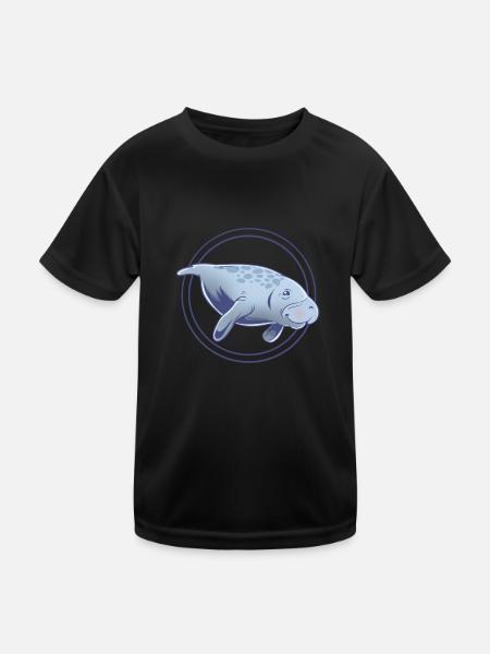 Lamantin mignon de Floride - T-shirt sport Enfant - noir