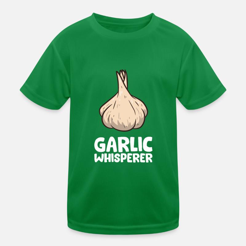 Funny Garlic Lover Garlic Whisperer Kids Functional T-Shirt