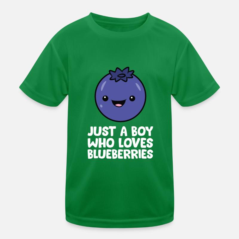 Nur ein Junge, der Blaubeeren liebt Kinder Funktions-T-Shirt