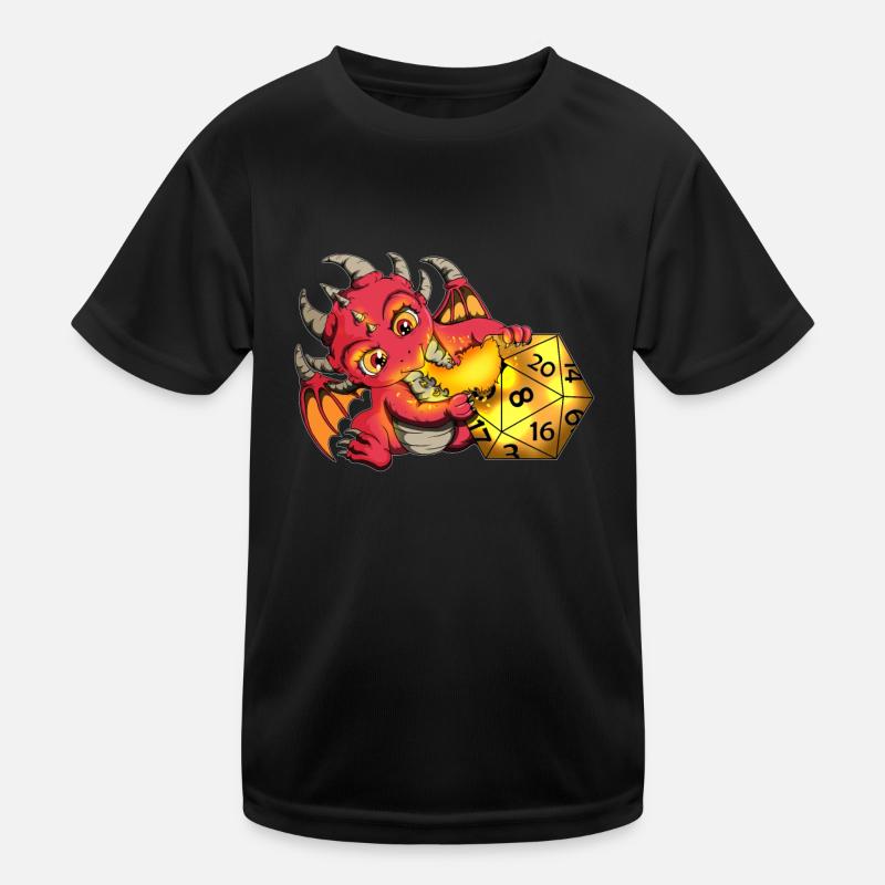 Computer Game Design RPG Lover Fan Dragon Motif Kids Functional T-Shirt