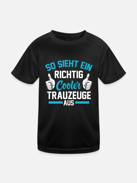 Cooler Trauzeuge - Kinder Funktions-T-Shirt - Schwarz - Vorne