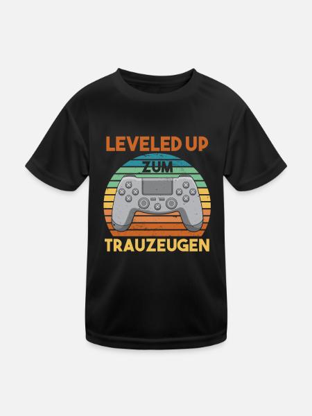 Zocket Gaming Gamer Hochzeit Trauzeuge - Kinder Funktions-T-Shirt - Schwarz - Vorne