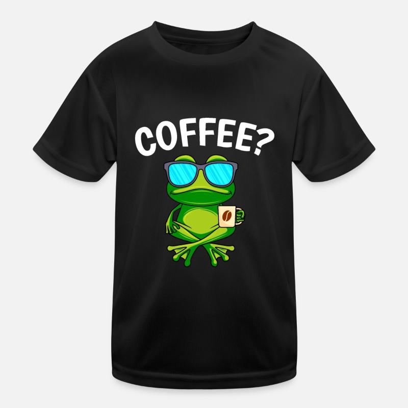 Kaffee? Kaffeetrinker Kaffeevollautomat Espresso - Kinder Funktions-T-Shirt - Schwarz