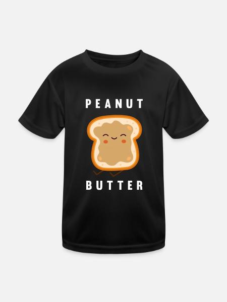 Erdnussbutter - Kinder Funktions-T-Shirt - Schwarz - Vorne