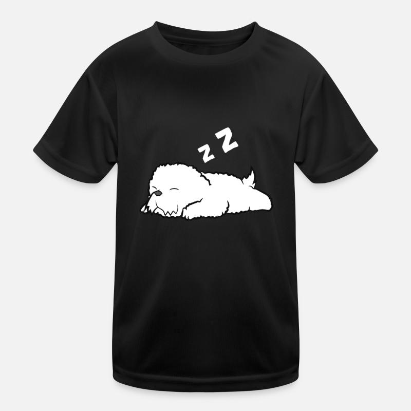 Mignon Bichon Frise Endormi Chien T-shirt sport Enfant