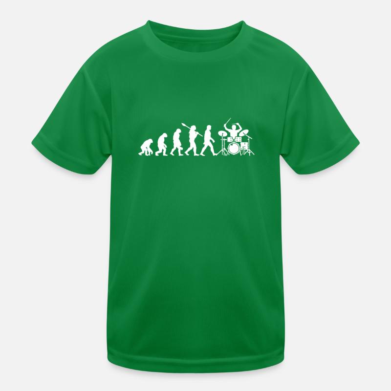 Drummer Evolution Schlagzeug Schlagzeuger Kinder Funktions-T-Shirt