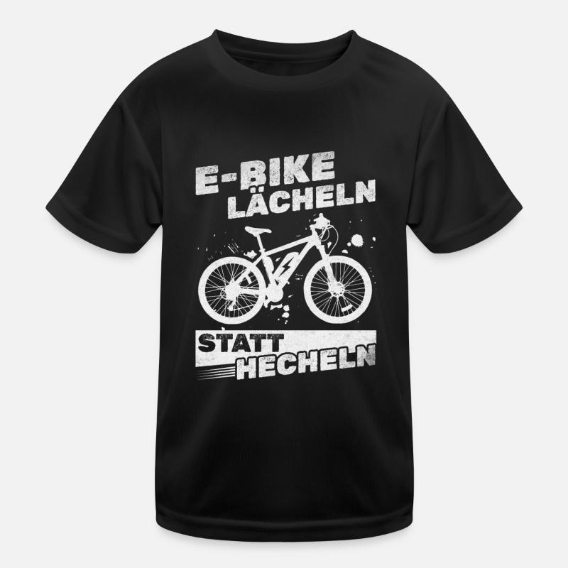 Elektrofahrrad E-Bike Radfahrer E-Bike Lächeln Kinder Funktions-T-Shirt