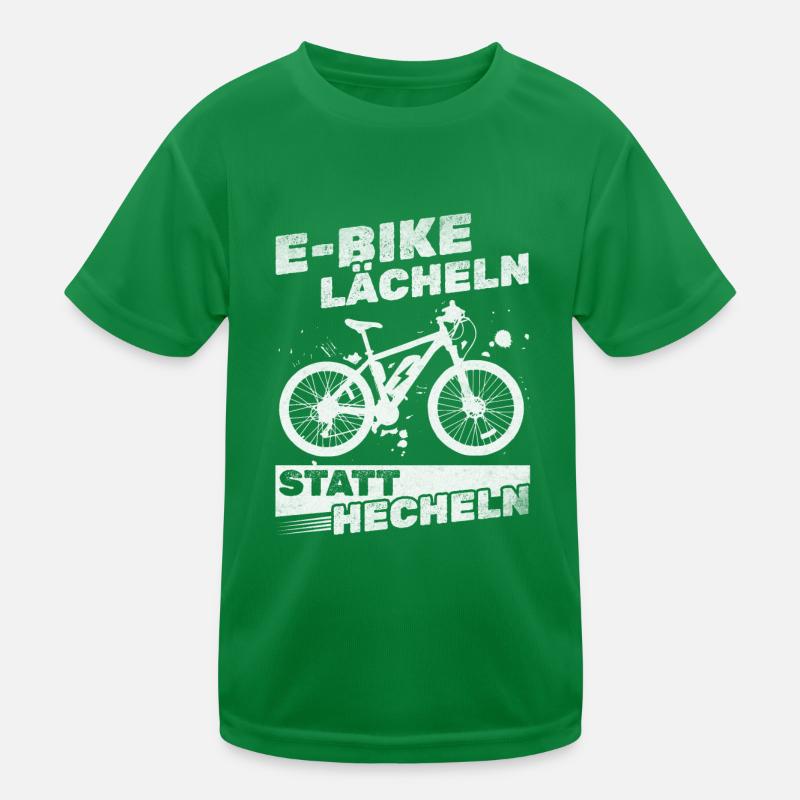 Elektrofahrrad E-Bike Radfahrer E-Bike Lächeln Kinder Funktions-T-Shirt