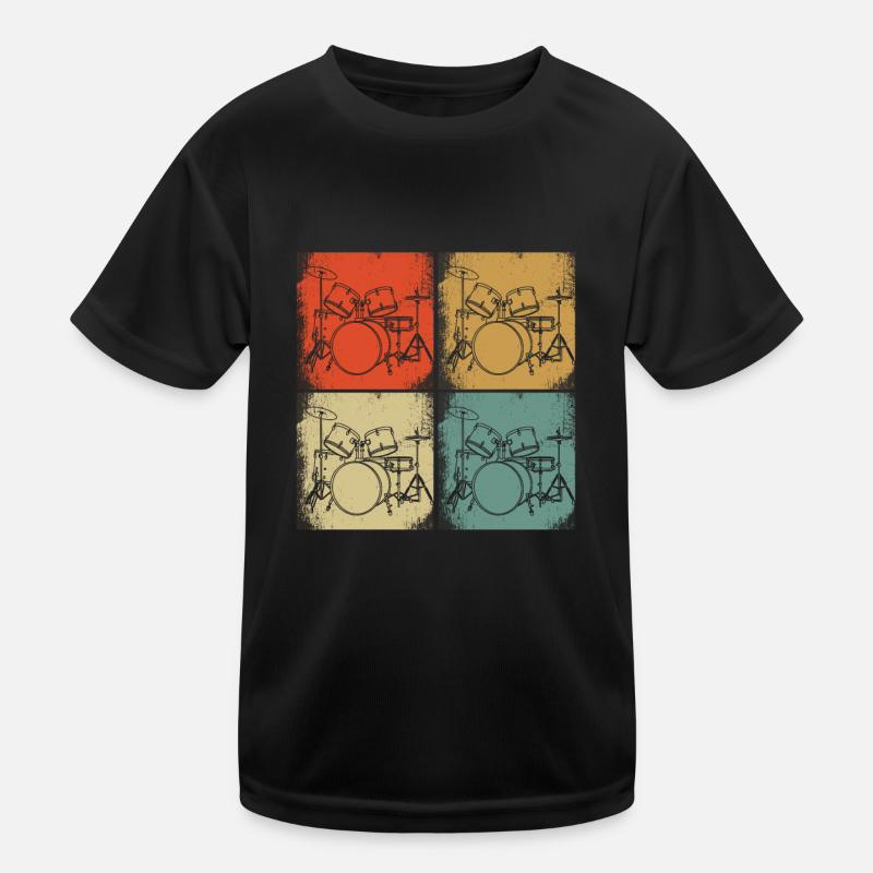 Illustration de conception de batterie rétro Batteur T-shirt sport Enfant