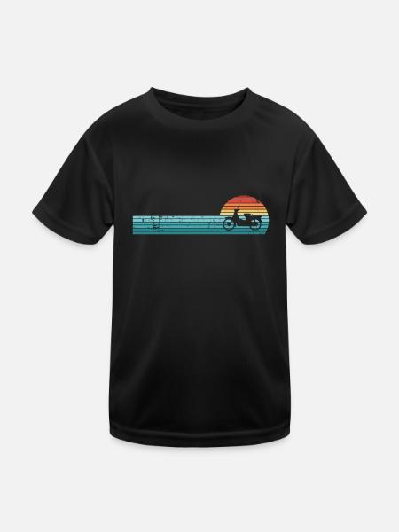 Vintage Moped Retro Sunset Cadeau - T-shirt sport Enfant - noir - Devant