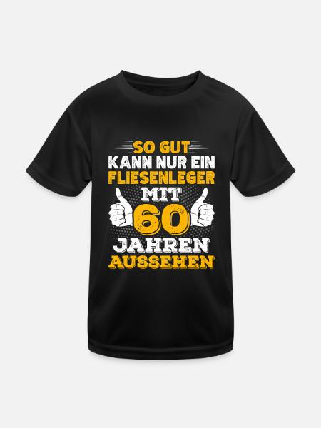 Fliesenleger 60. Geburtstag Geschenk für Männer - Kinder Funktions-T-Shirt - Schwarz - Vorne