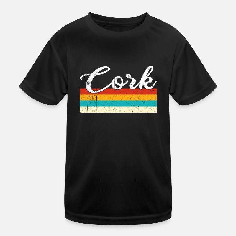 Cork Retro Vintage Kids Functional T-Shirt