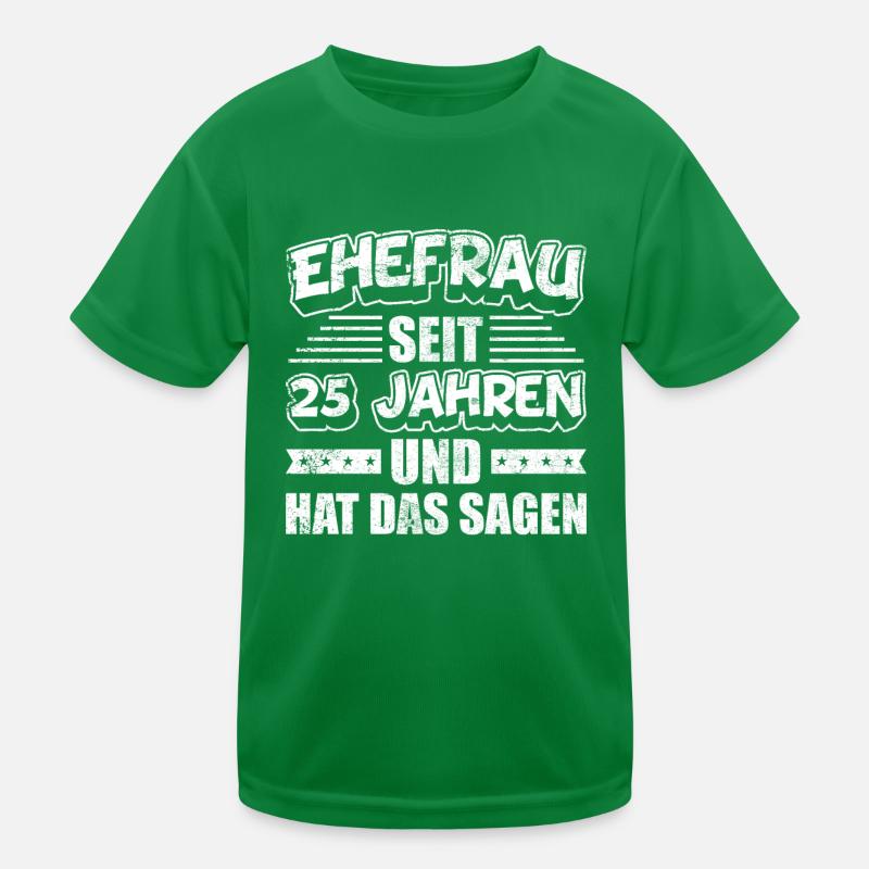 Silberhochzeit Hochzeitstag Ehefrau Partnerlook Kinder Funktions-T-Shirt