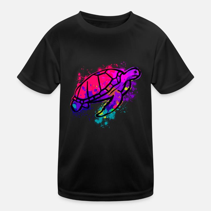 Modern Art Turtle Diver Kids Functional T-Shirt