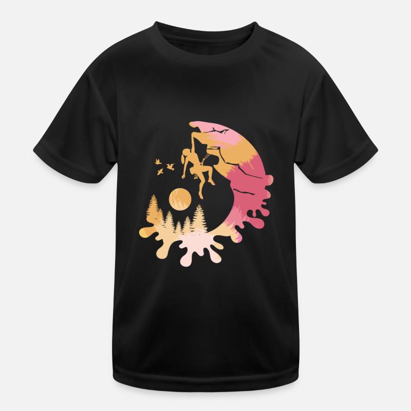 Kletterin am Berg mit Wald motiv - geschenkidee Kinder Funktions-T-Shirt