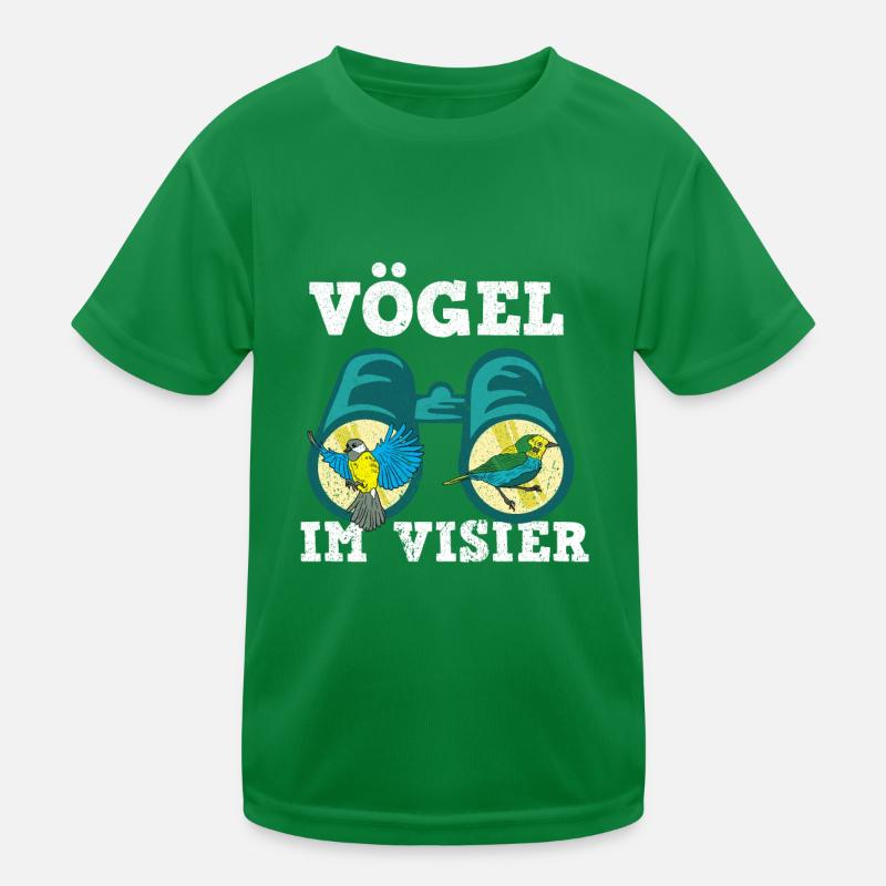 Birds watching binoculars Ornithology Kids Functional T-Shirt