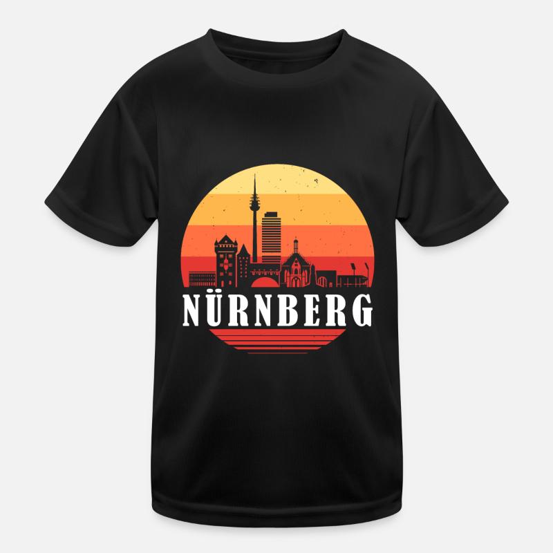 Nuremberg Retro Skyline Kids Functional T-Shirt