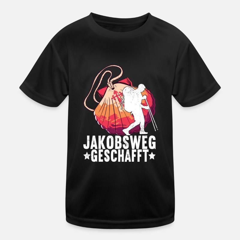 Jakobsweg Pilgern Kinder Funktions-T-Shirt