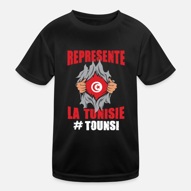 représente la tunisie tounsi supporter drapeau T-shirt sport Enfant