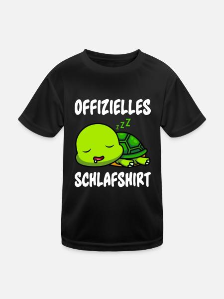 Offizielles Schildkröten Schlafshirt Schlaf - Kinder Funktions-T-Shirt - Schwarz - Vorne