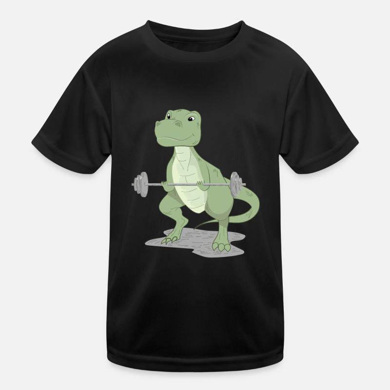 Funny Dinosaur Muscle Training Strength Training Kids Functional T-Shirt