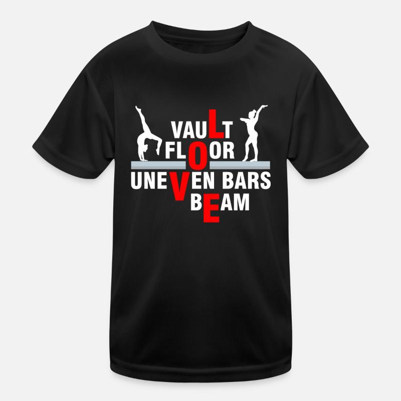 Love gymnastics, safe, beam Kids Functional T-Shirt