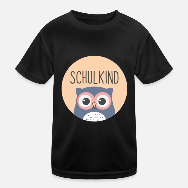 Geschenk Schulkind - Schulstart -Junge & Mädchen - Kinder Funktions-T-Shirt - Schwarz