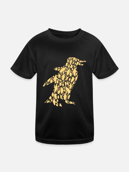 Groupe familial de pingouins Mignon Pingouin des neiges - T-shirt sport Enfant - noir - Devant