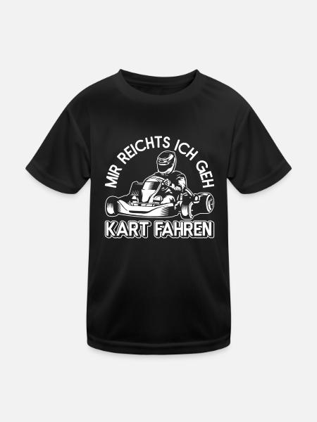 Gokart | Mir reichts ich geh Kart fahren - Kinder Funktions-T-Shirt - Schwarz - Vorne