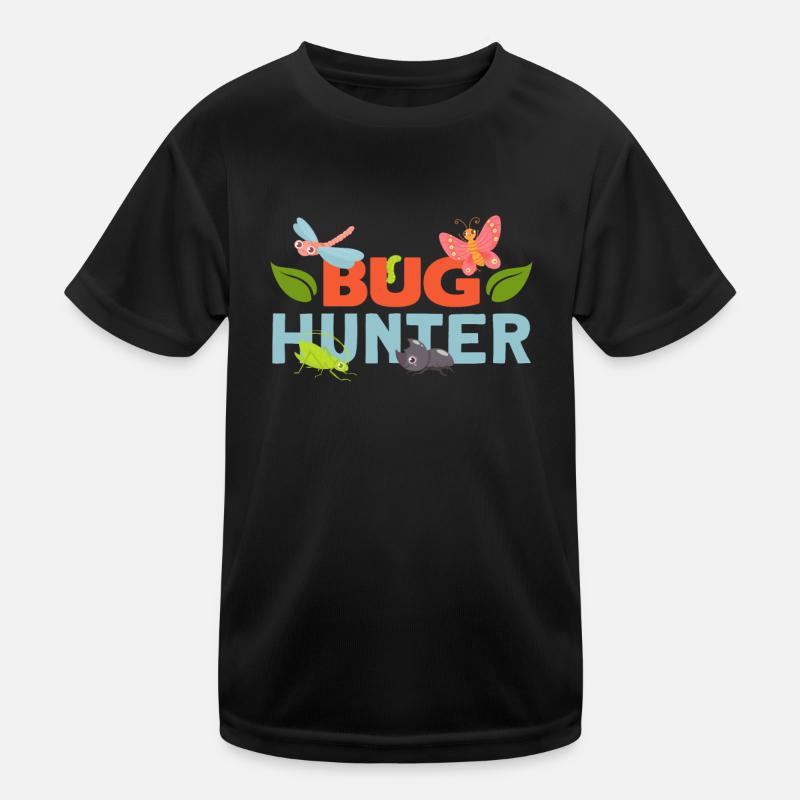 Bug Hunter Collecting Ideabettle - Kinder Funktions-T-Shirt - Schwarz