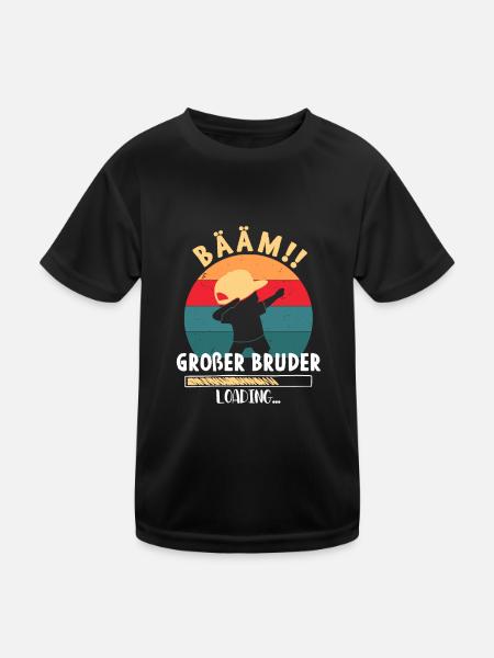 Bääm! Großer Bruder Loading Dabbing Junge - Kinder Funktions-T-Shirt - Schwarz - Vorne