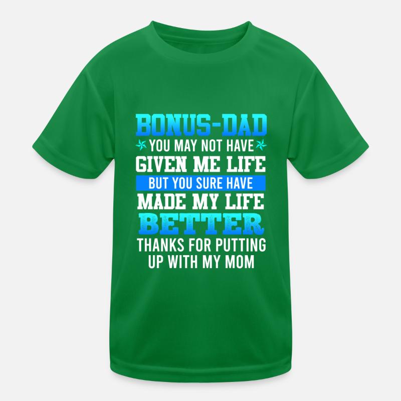 Thank you bonus-dad stepfather gratitude patchwork Kids Functional T-Shirt