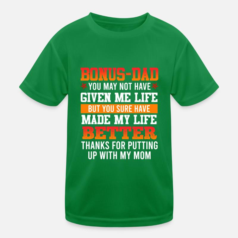 Thank you bonus-dad stepfather gratitude patchwork Kids Functional T-Shirt