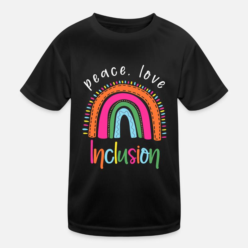 Paz, Amor e Inclusión Camiseta funcional para niños