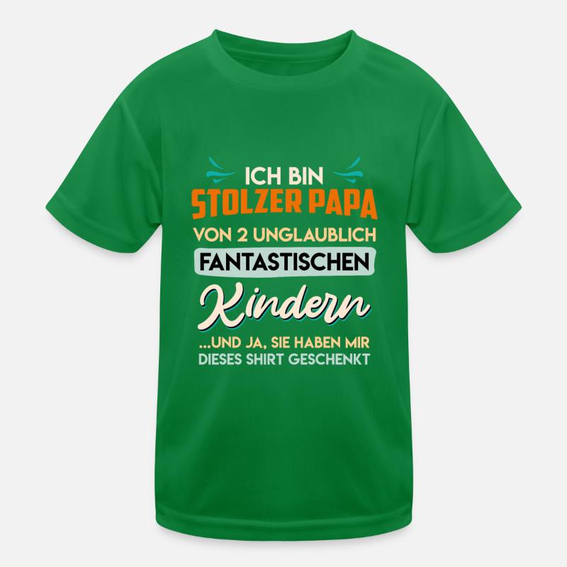 Papa 2 Kinder Papa 2 Töchter 2 Söhne Vater Kinder Funktions-T-Shirt