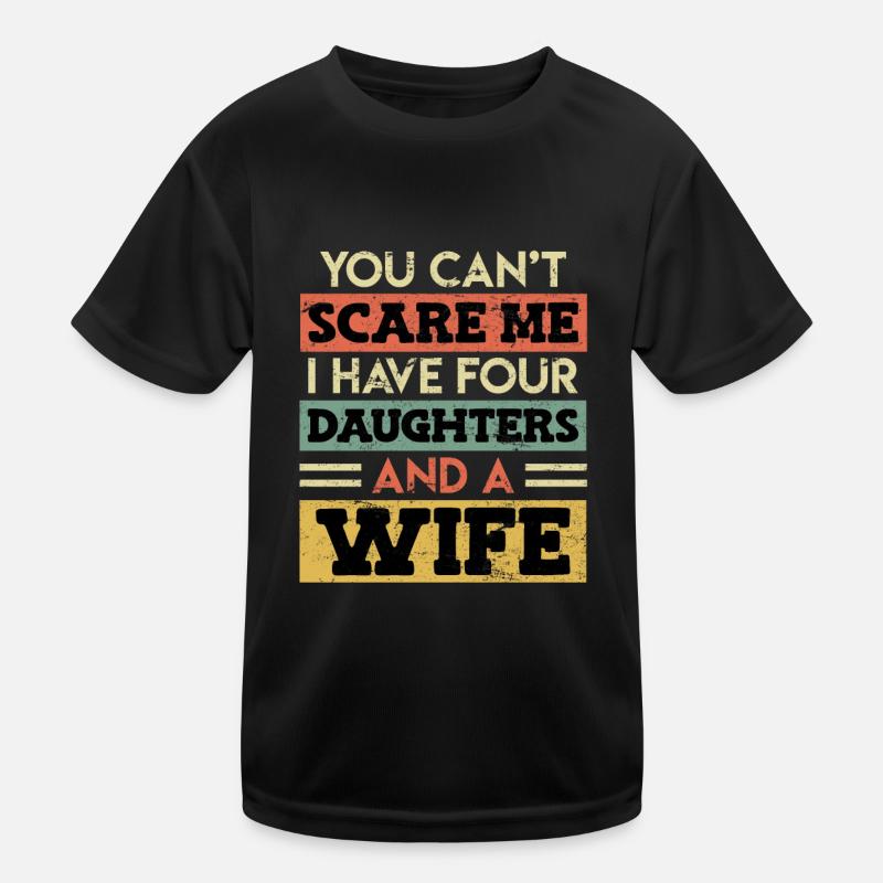 Vater 4 Töchter Papa Kinder Funktions-T-Shirt