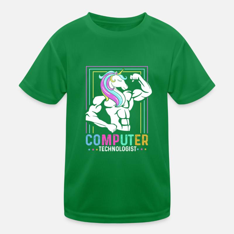 Computer Technologe Geschenk Radiologe Einhorn Kinder Funktions-T-Shirt