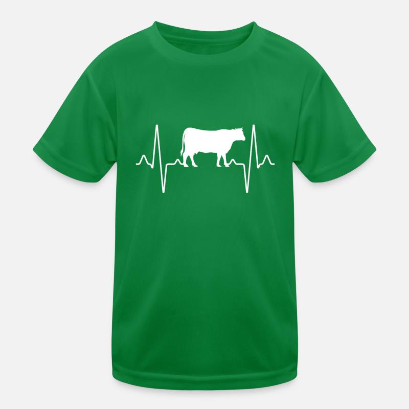 Cow Beef Heartbeat Kids Functional T-Shirt
