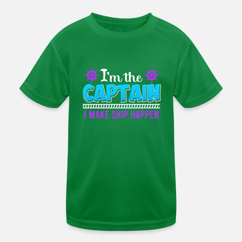 Captain make Ship happen Sailor Boater Kids Functional T-Shirt