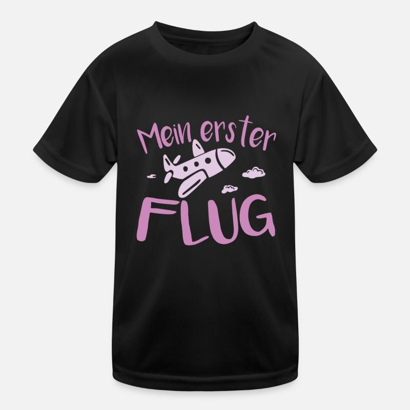 Mein Erster flug mädchen Kinder Funktions-T-Shirt