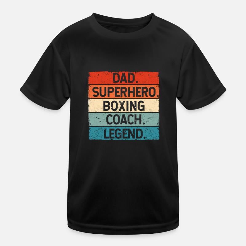 Papa Superheld Boxen Trainer Legende Boxer Trainer Kinder Funktions-T-Shirt