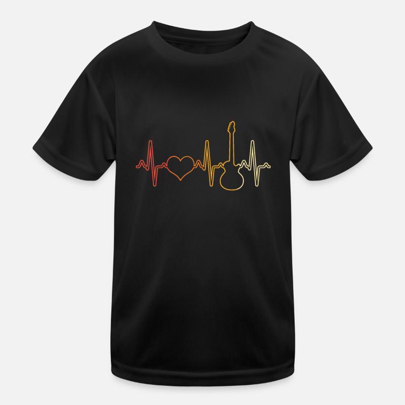E Guitar Heartbeat Retro Kids Functional T-Shirt
