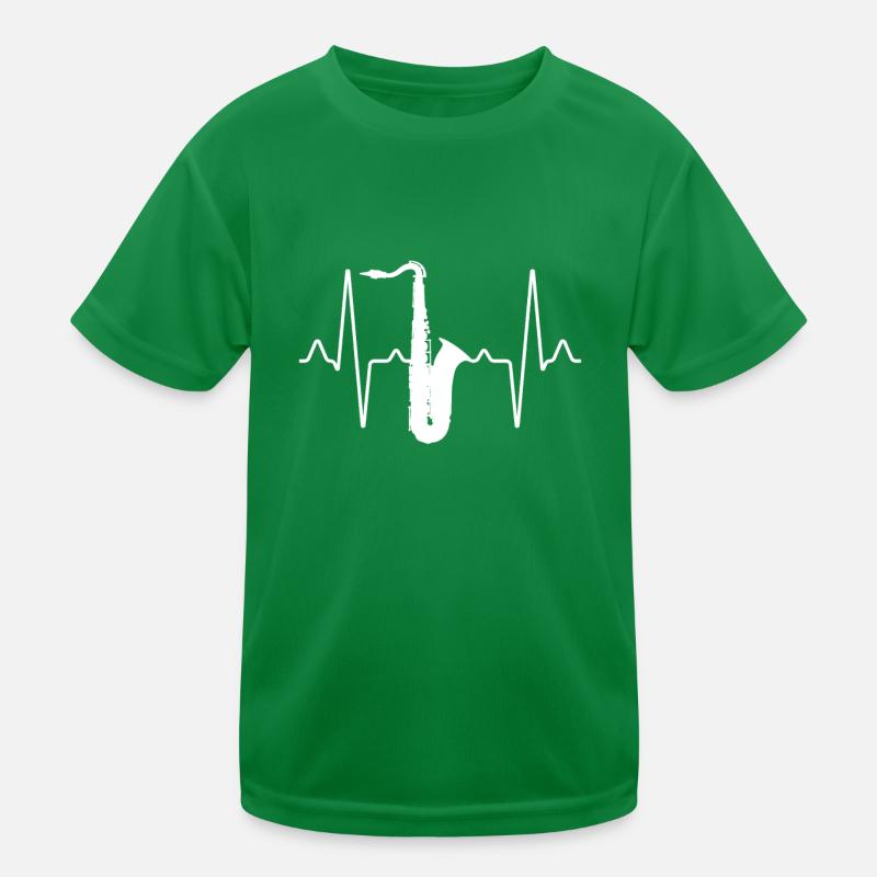 Saxophon Herzschlag Kinder Funktions-T-Shirt