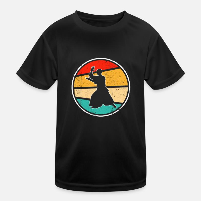Aikido Retro Logo Kinder Funktions-T-Shirt