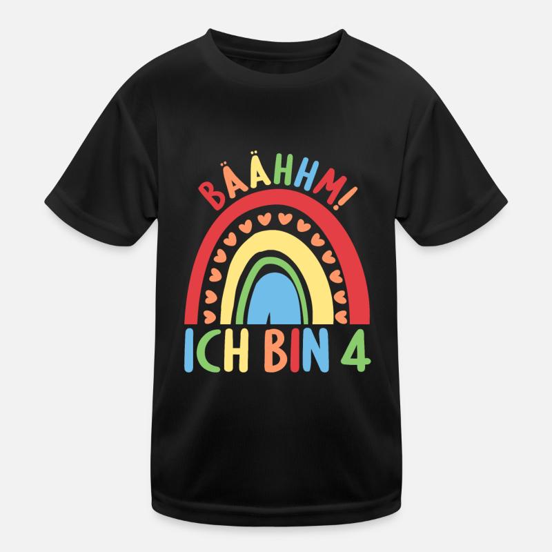 4 Jahre Geburtstagskind Regenbogen 4. Geburtstag Kinder Funktions-T-Shirt