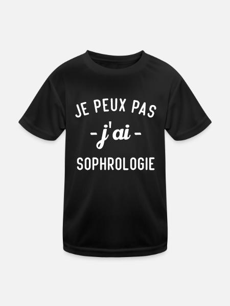 Je peux pas j'ai sophrologie / idée cadeau humour - T-shirt sport Enfant - noir - Devant
