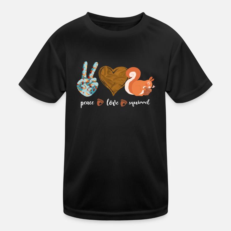 Squirrel Acorn Peace Love Squirrel Kinder Funktions-T-Shirt