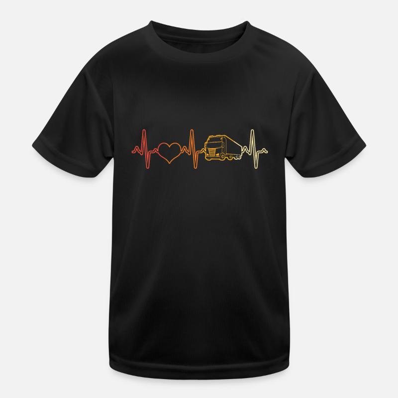 Truck Heartbeat Retro Kids Functional T-Shirt
