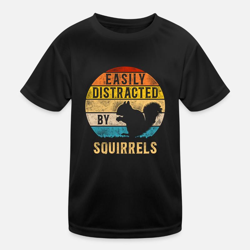 Squirrel Acorn Retro Vintage Kids Functional T-Shirt